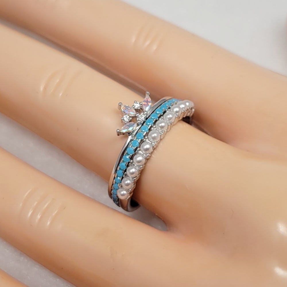 Sterling Silver Turquoise Eternity Band - Picture 10 of 16